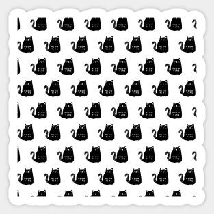 Meow time black cat pattern Sticker